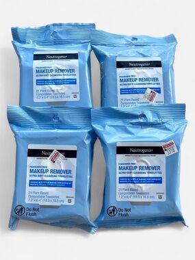 Neutrogena Makeup Remover Cleansing Towelettes Bundle- 4 pack- New Unopened